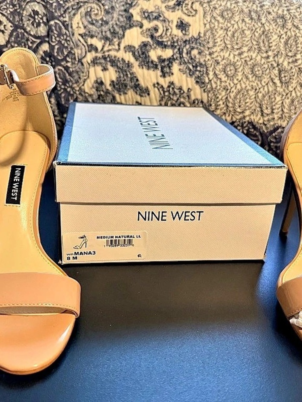 Nine West Mana3 Ankle Strap Stiletto Heel Sandal Orange US 8M